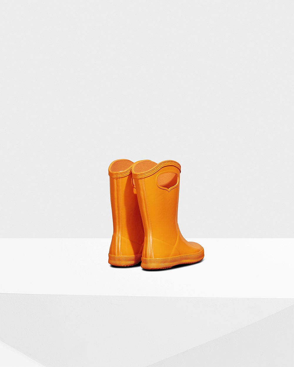 Kids Hunter Original First Classic Grab Handle Gloss | Rain Boots Orange | NZ-97541-MSHW